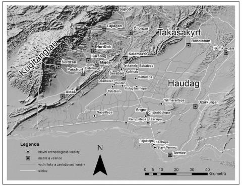 Hlavní archeologické lokality jižní Surchandarji